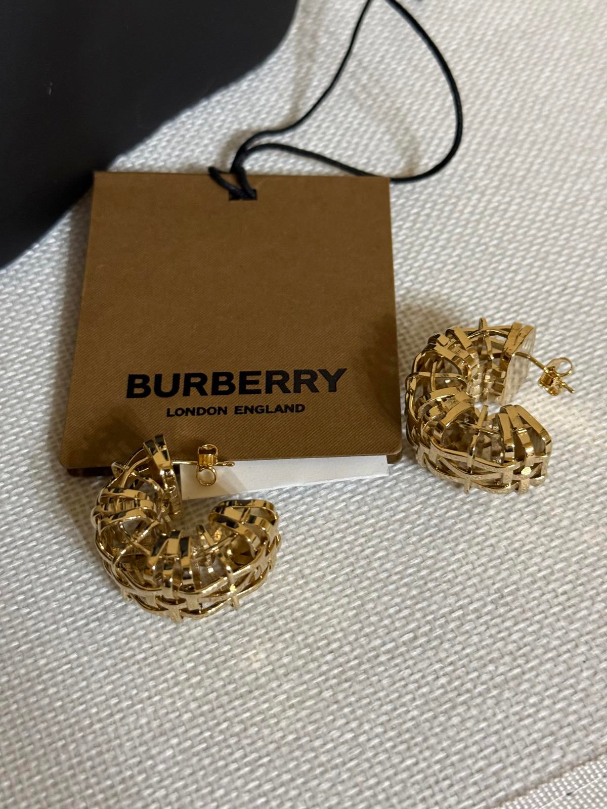 Burberry EKD Hoop Earrings Gold Plated