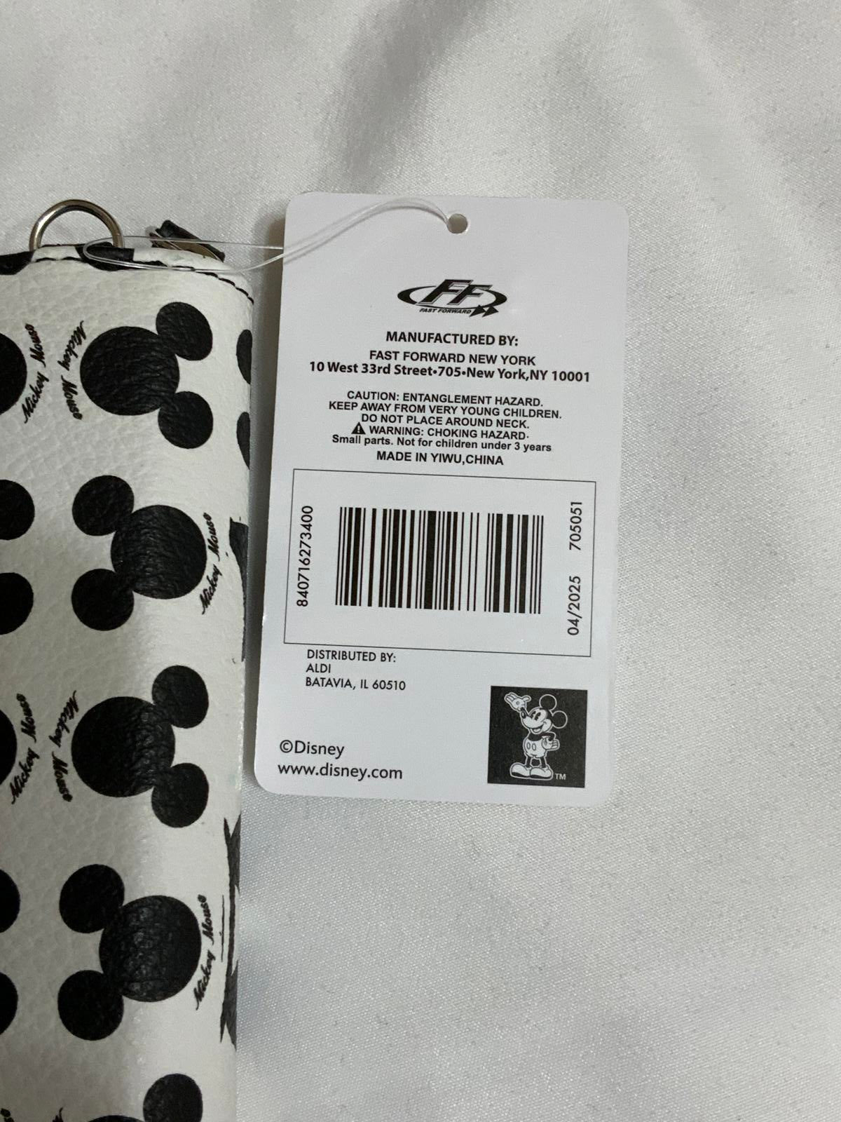 New Mickey and Minnie Mouse zip-around wallet with a wristlet