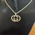 Gucci Interlocking GG Silver Necklace and Pendant 19”