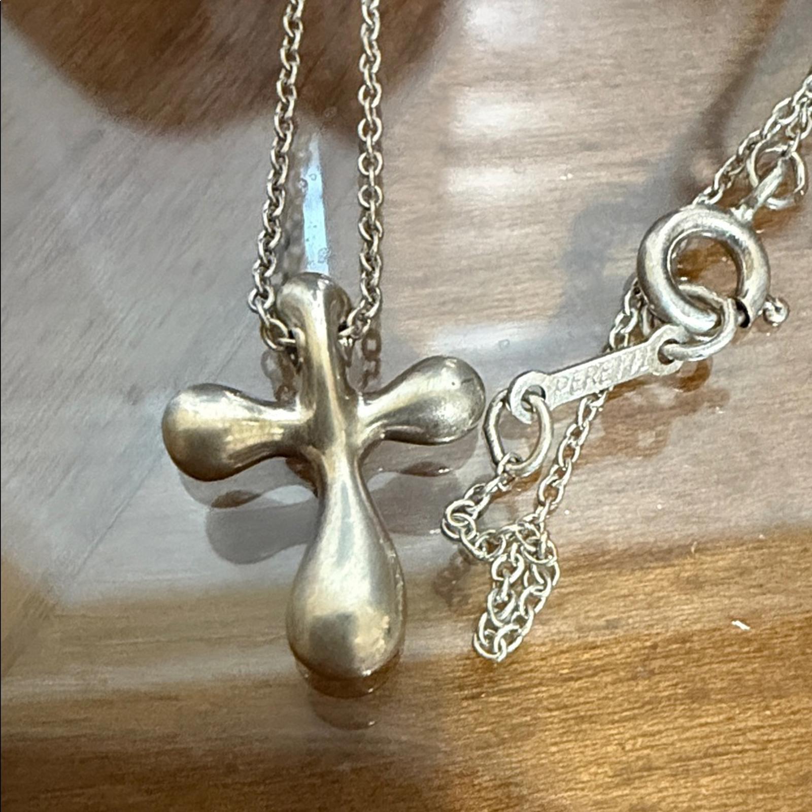 Tiffany & Co. Sterling Silver Elsa Peretti Cross Necklace
