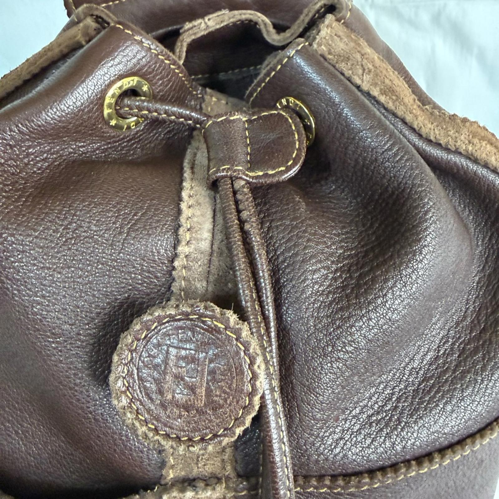 Fendi Rare Dark Brown Leather Mini Backpack