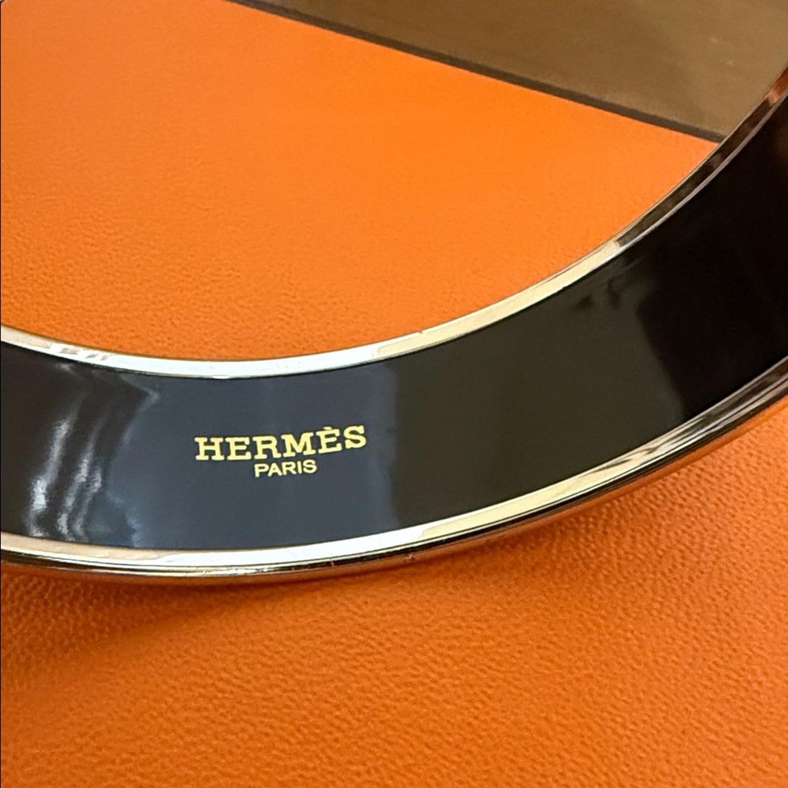 Hermes Blue Enamel Bangle Bracelet