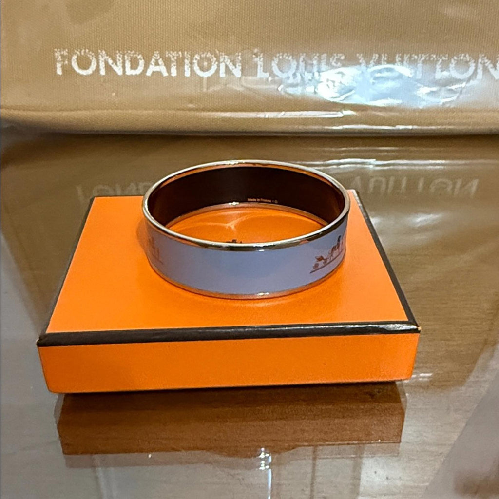 Hermes Blue Enamel Bangle Bracelet