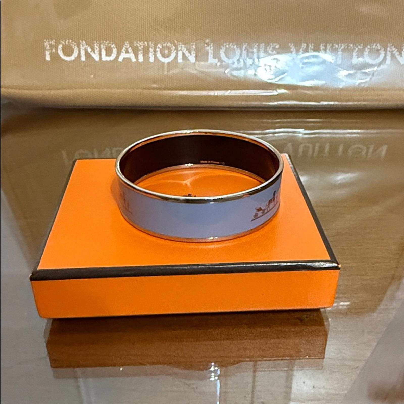 Hermes Blue Enamel Bangle Bracelet