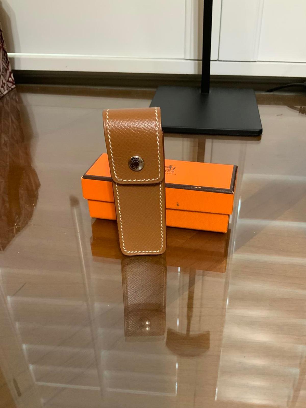 Hermes Couchevel Leather Lip Case/Gum Case