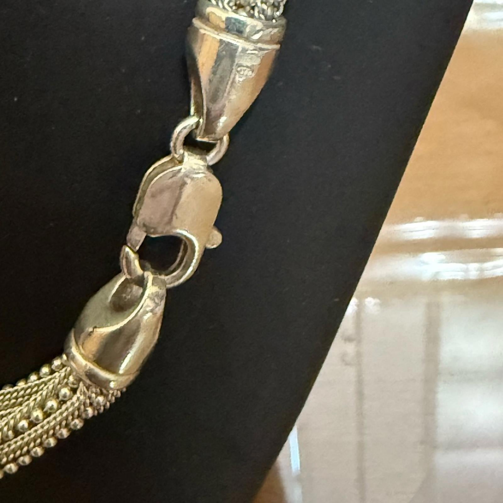 Elegant Sterling Silver Multi Strand Necklace 49.1g