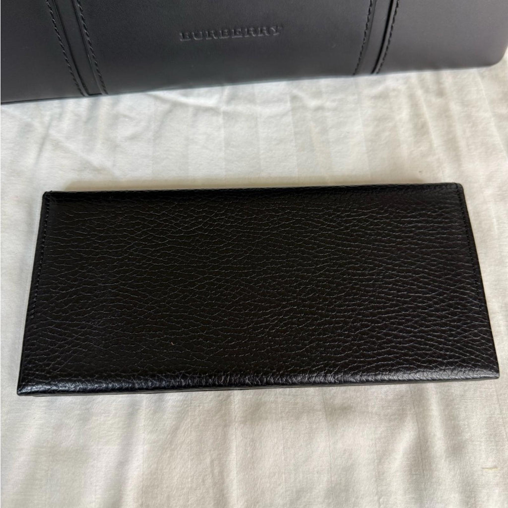 Burberry Black Leather Tote and Wallet Set