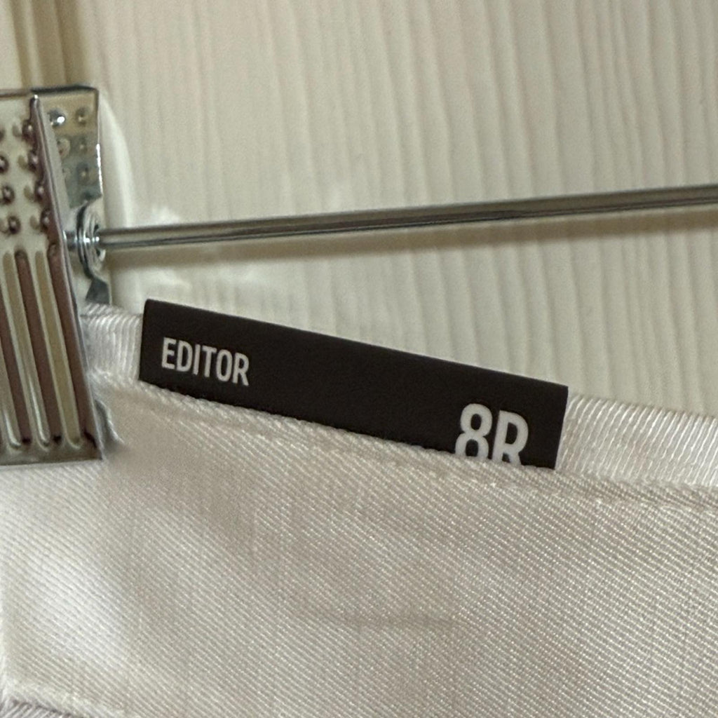 New White Linen Belted Pants 8