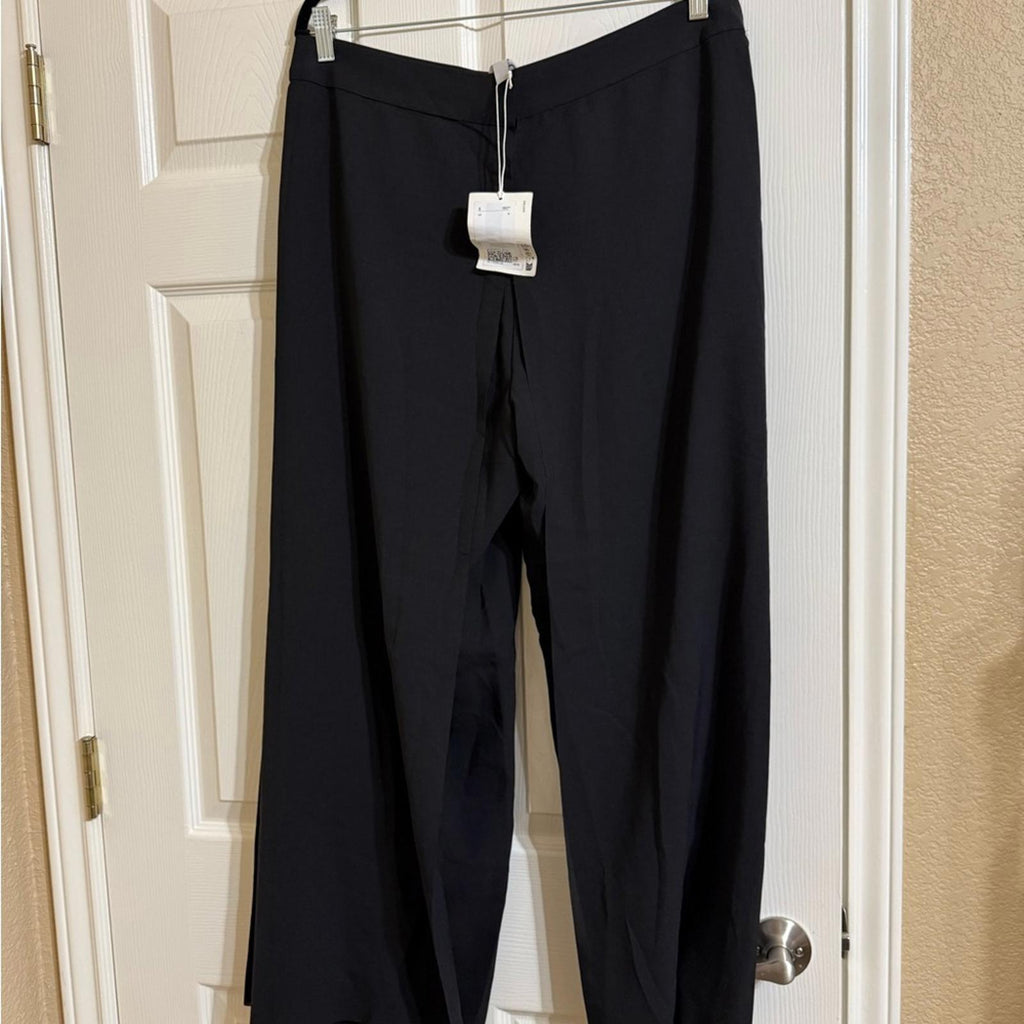 New COS Black Overlay Wide-Leg Trousers 12