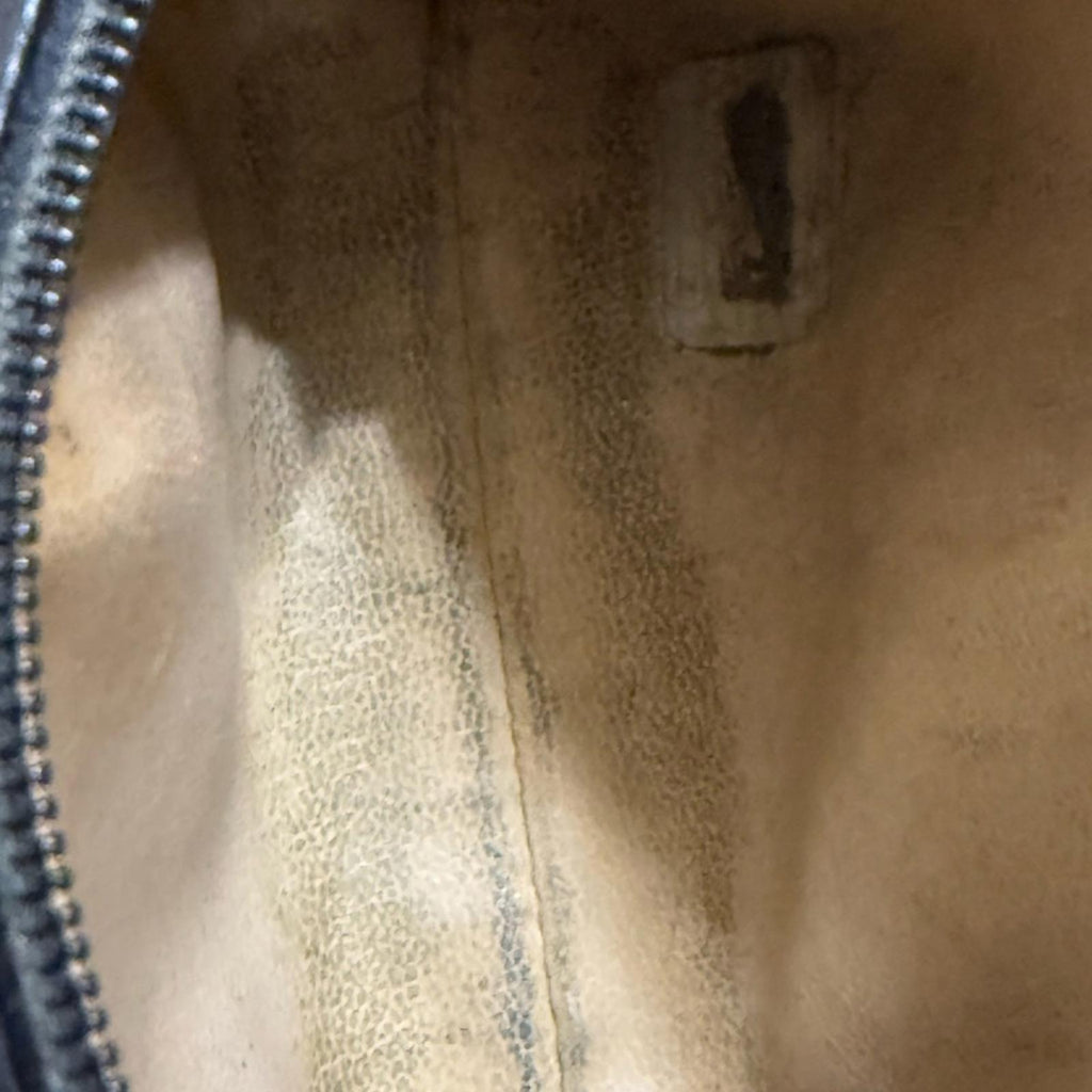 Vintage CHANEL Black Leather Logo Pouch