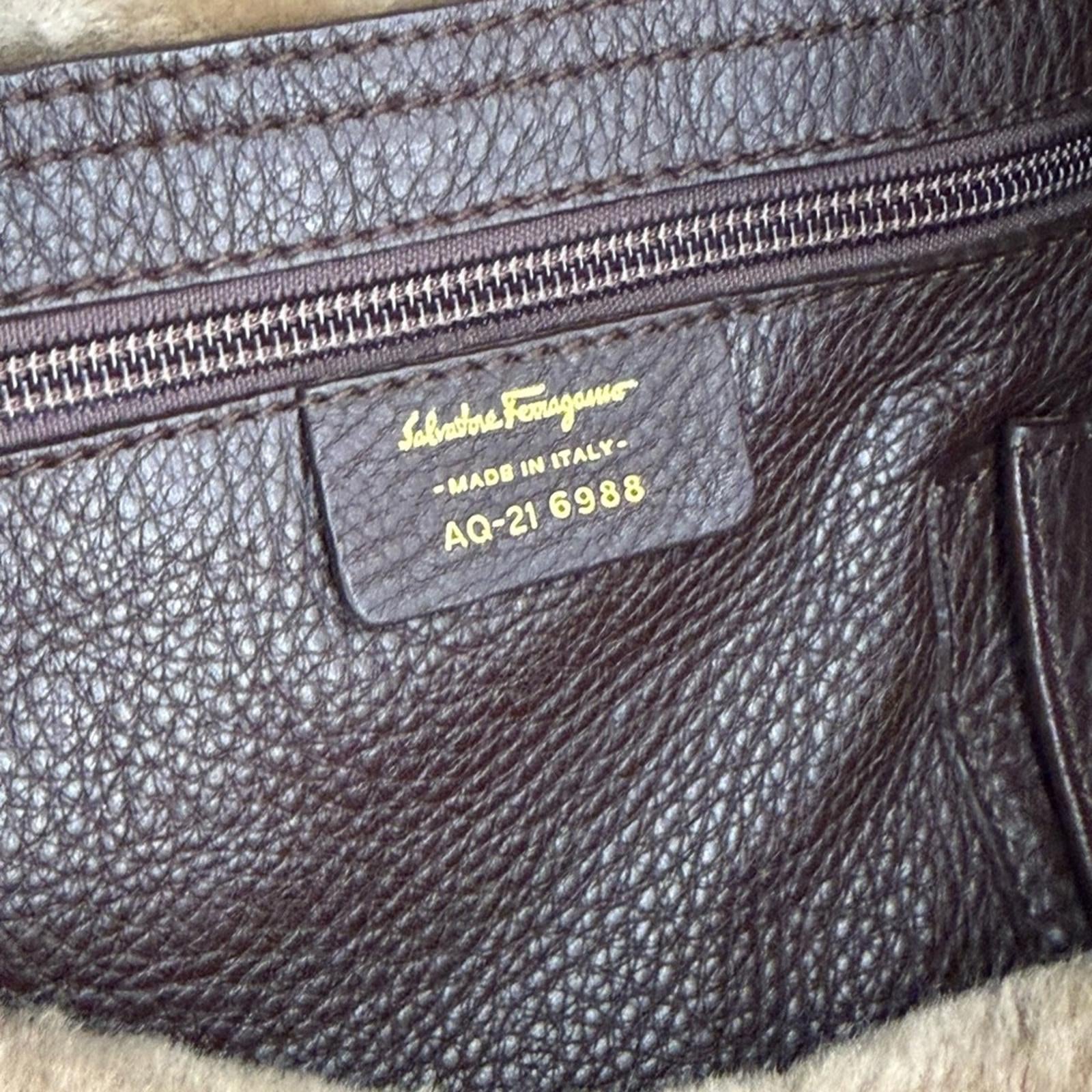 Salvatore Ferragamo Tan Suede Shearling Tote