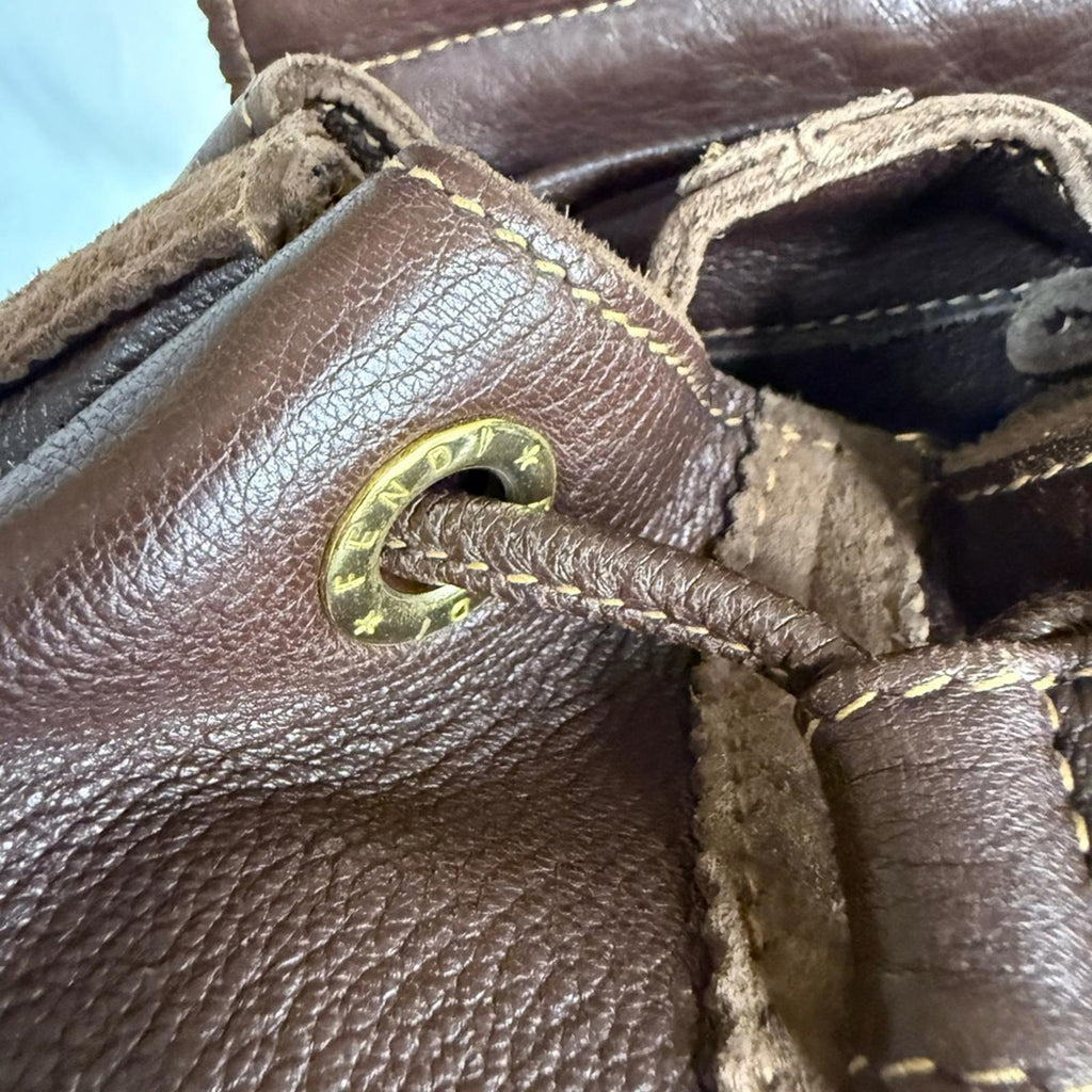 Fendi Rare Dark Brown Leather Mini Backpack
