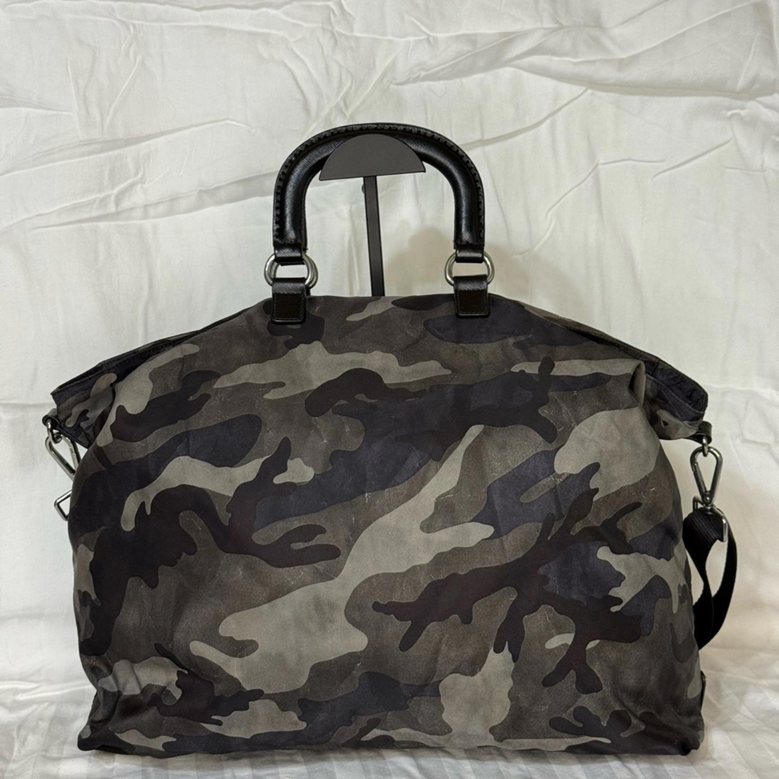 Prada Black and Gray Camouflage 3 Way Bag