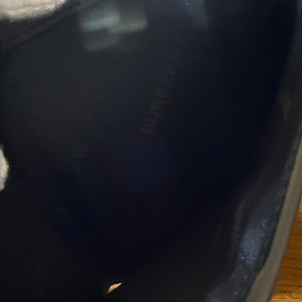 New Burberry Black Trifold Leather Wallet with Gold Logo