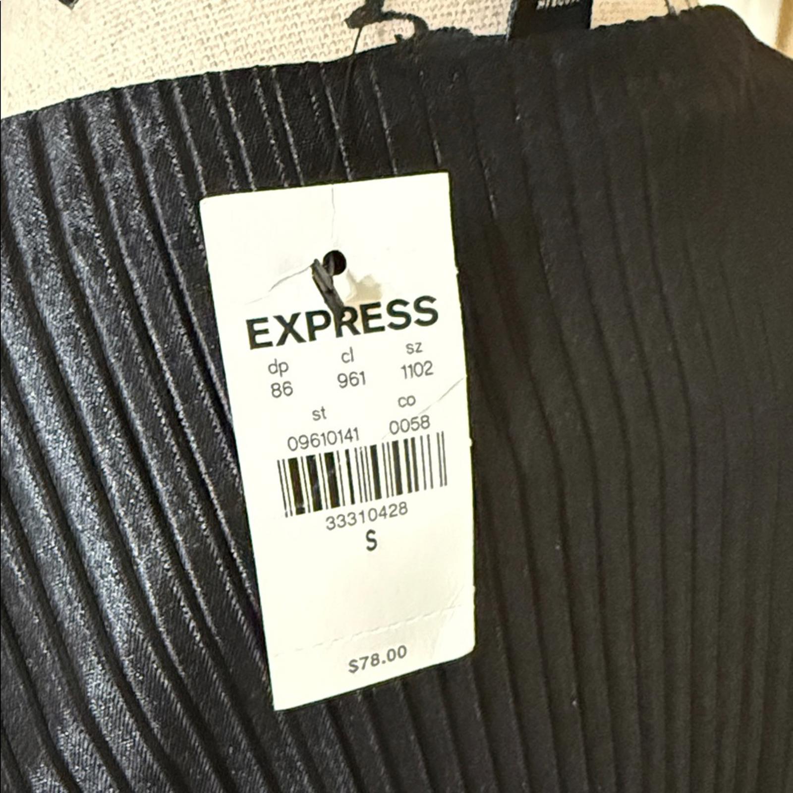 New Express Black Pleated Wrap Blouse