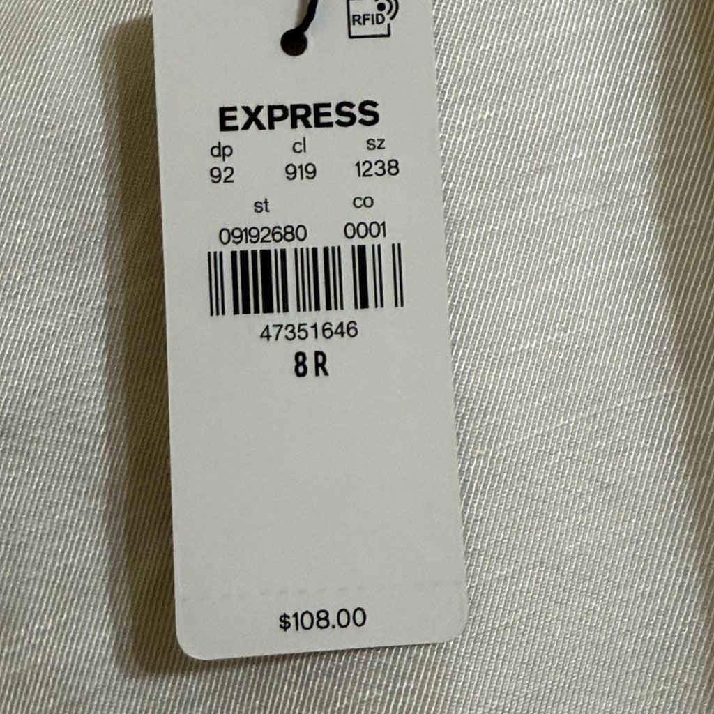 New White Linen Belted Pants 8