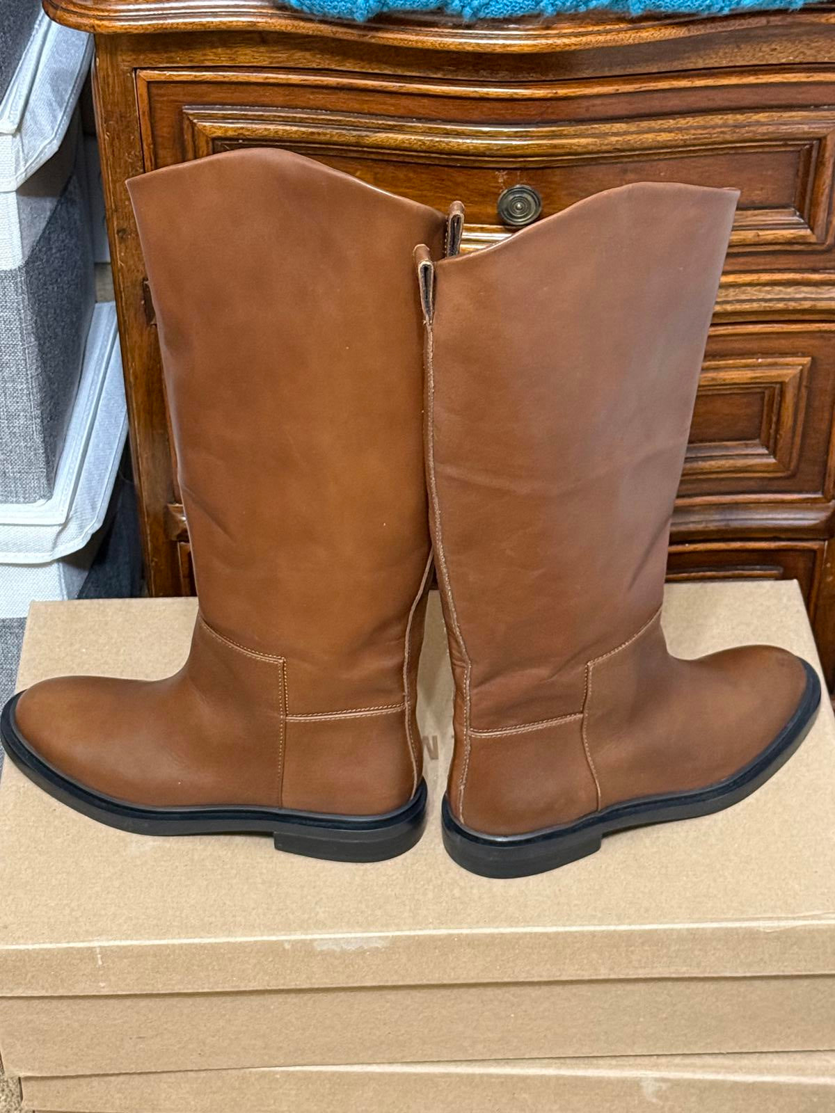Steve Madden Dark Brown Leather Gaige Tall Riding Boots Size 9