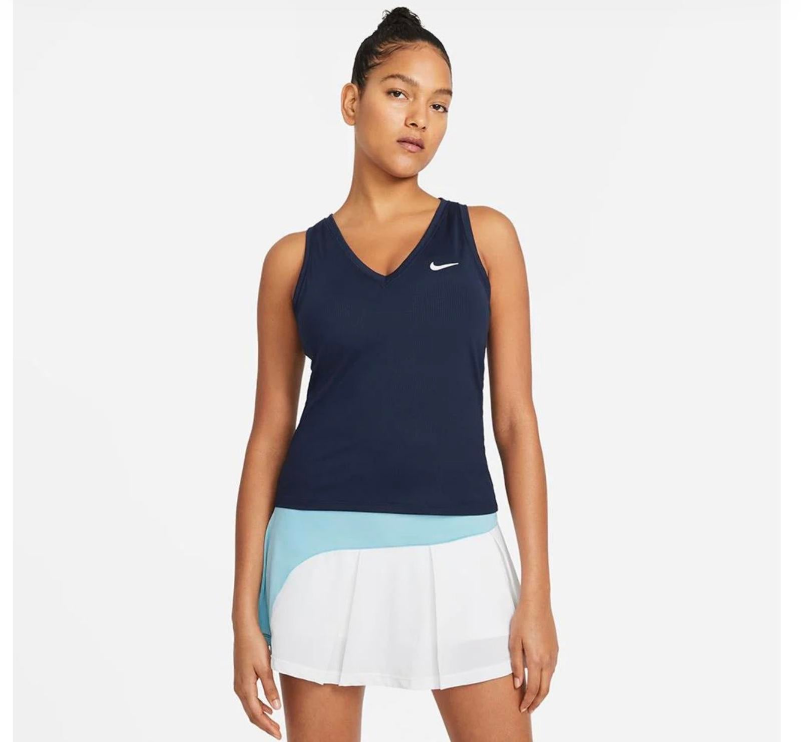 Nike Women's Victory Tennis Tank in obsidian color