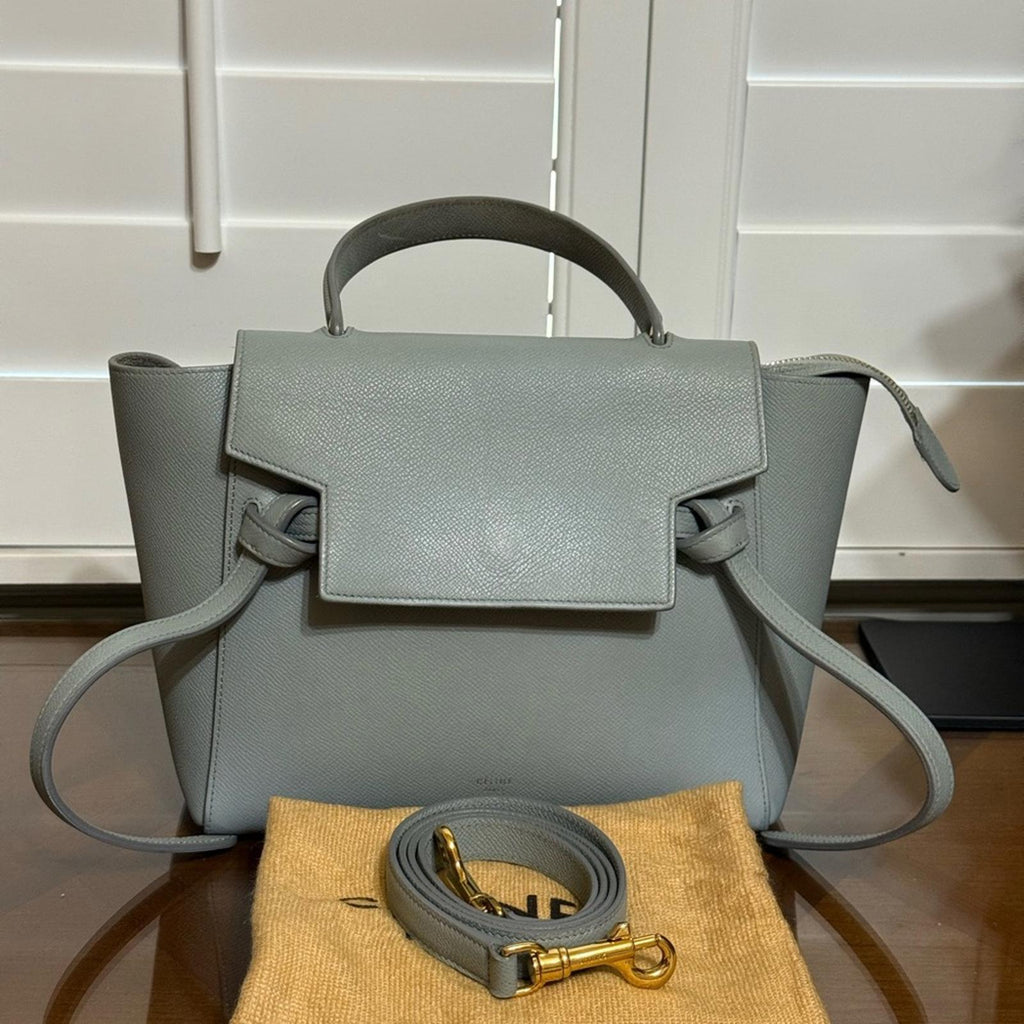 Celine Gray Leather Micro Belt Bag