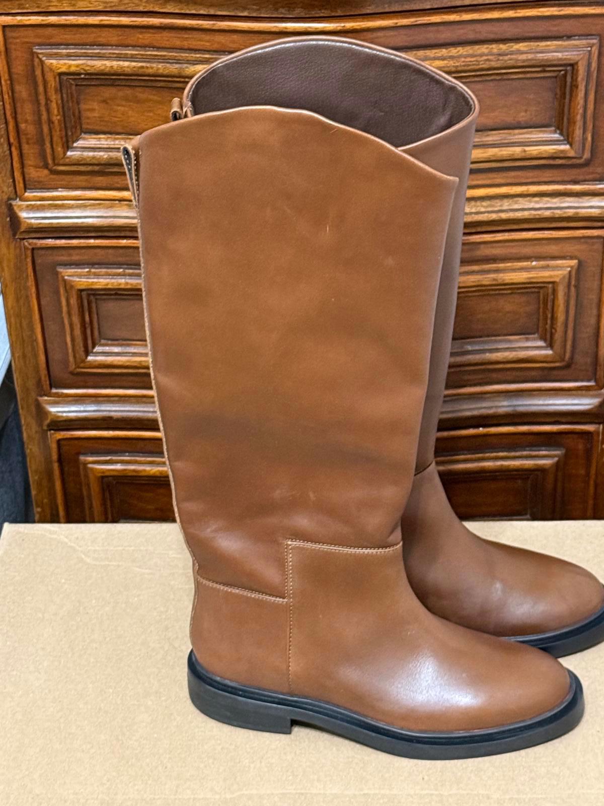 Steve Madden Dark Brown Leather Gaige Tall Riding Boots Size 8