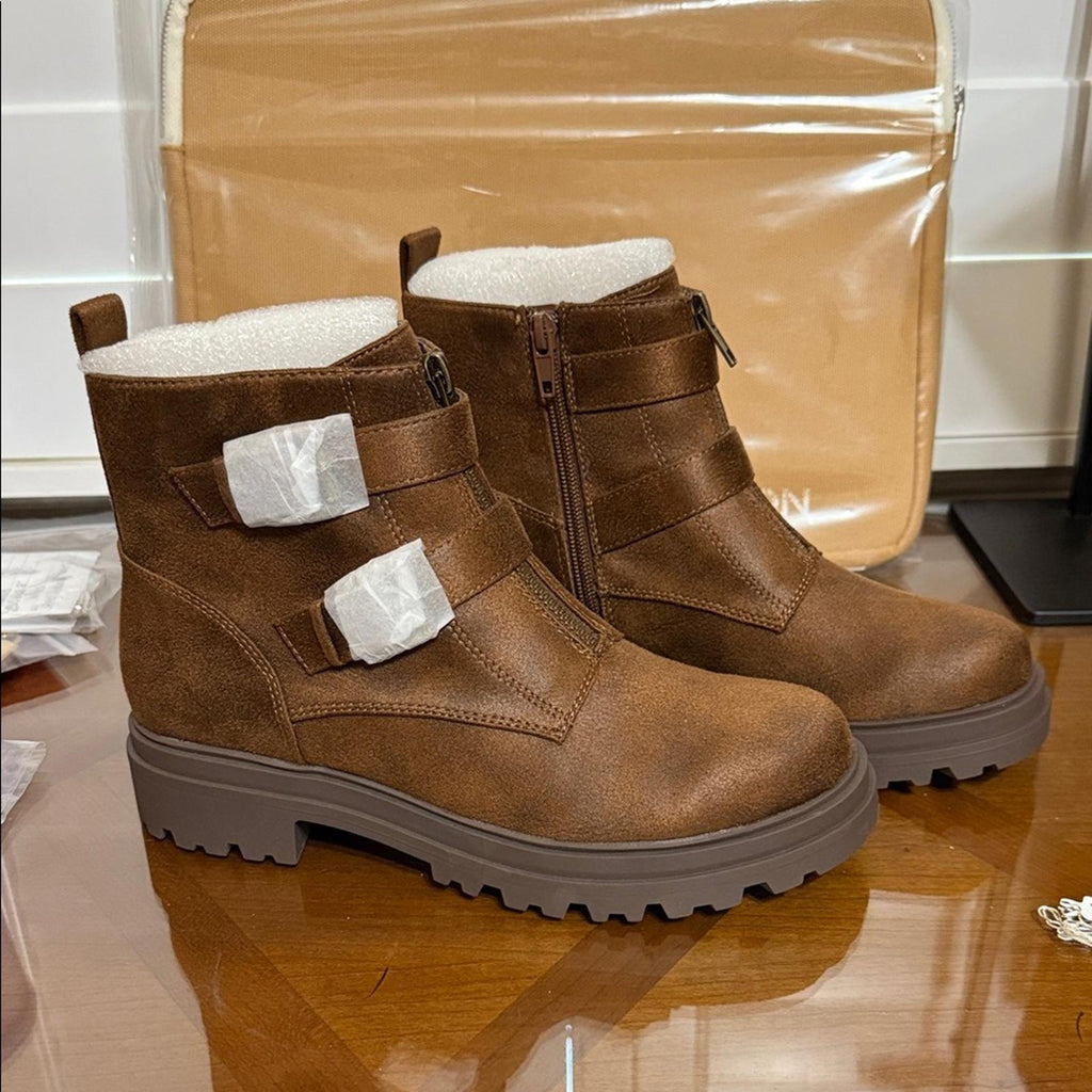 New Bella Vita Brown Ankle Boots with Dual Straps 8N