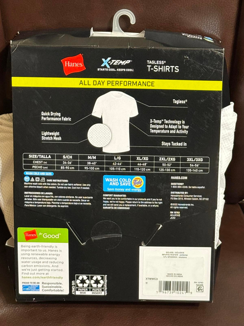 2 New Men’s X-Temp Tagless T-shirts