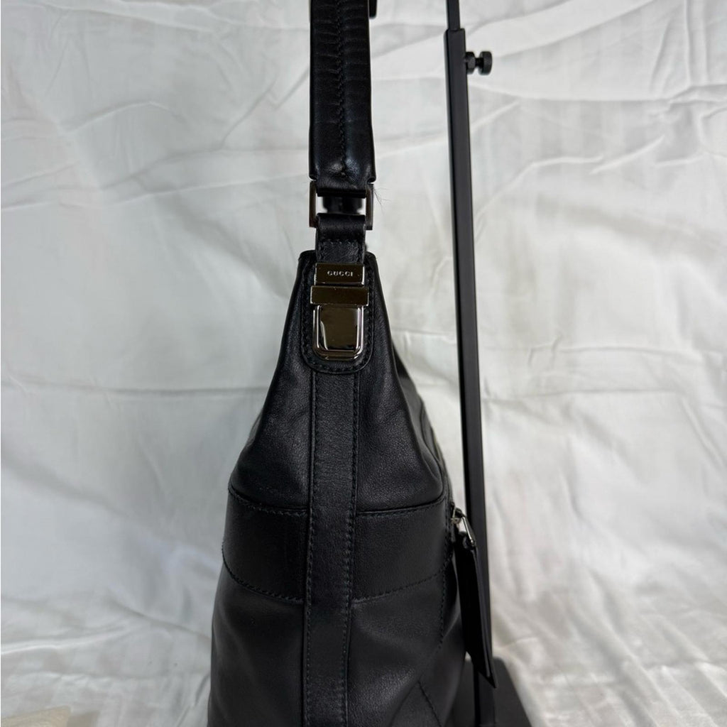 Gucci Black Leather Messenger Bag