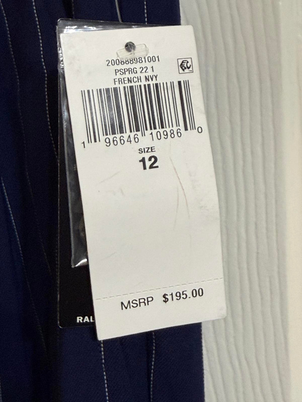 New Lauren Ralph Lauren French Navy Pants Size 12