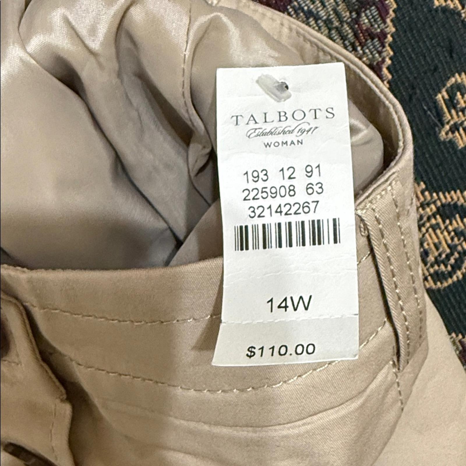 New Talbots Beige Button-Front Skirt 14W