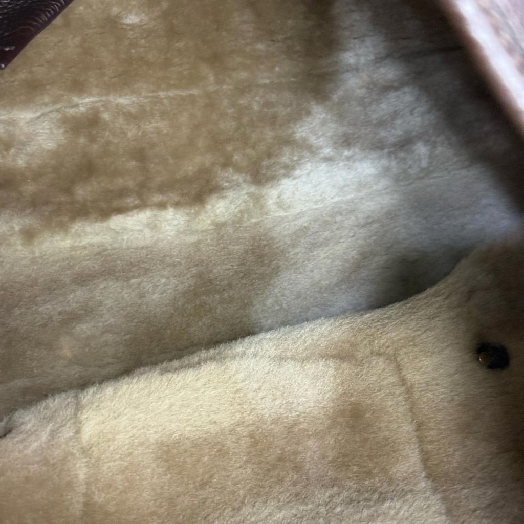 Salvatore Ferragamo Tan Suede Shearling Tote