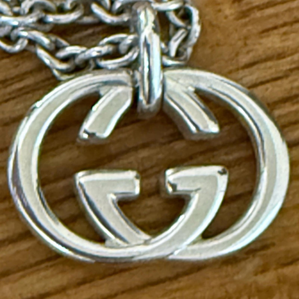 Gucci Interlocking GG Silver Necklace and Pendant 19”