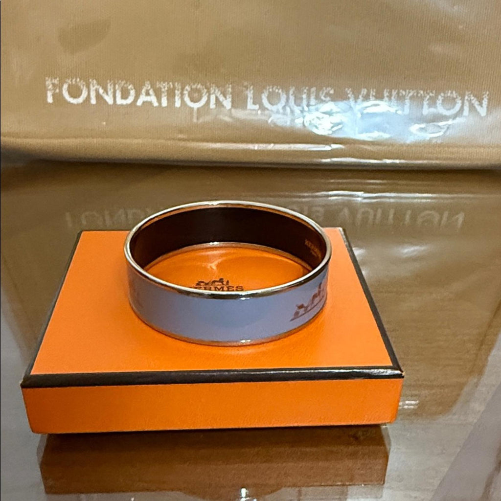 Hermes Blue Enamel Bangle Bracelet