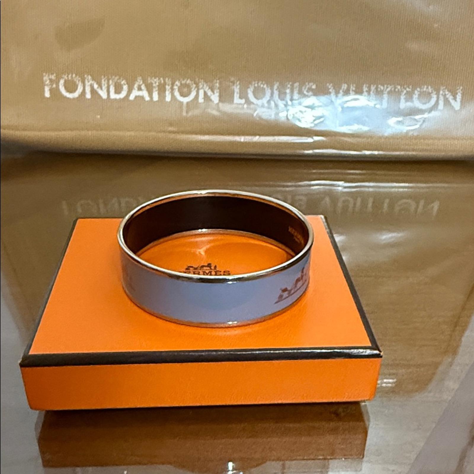 Hermes Blue Enamel Bangle Bracelet