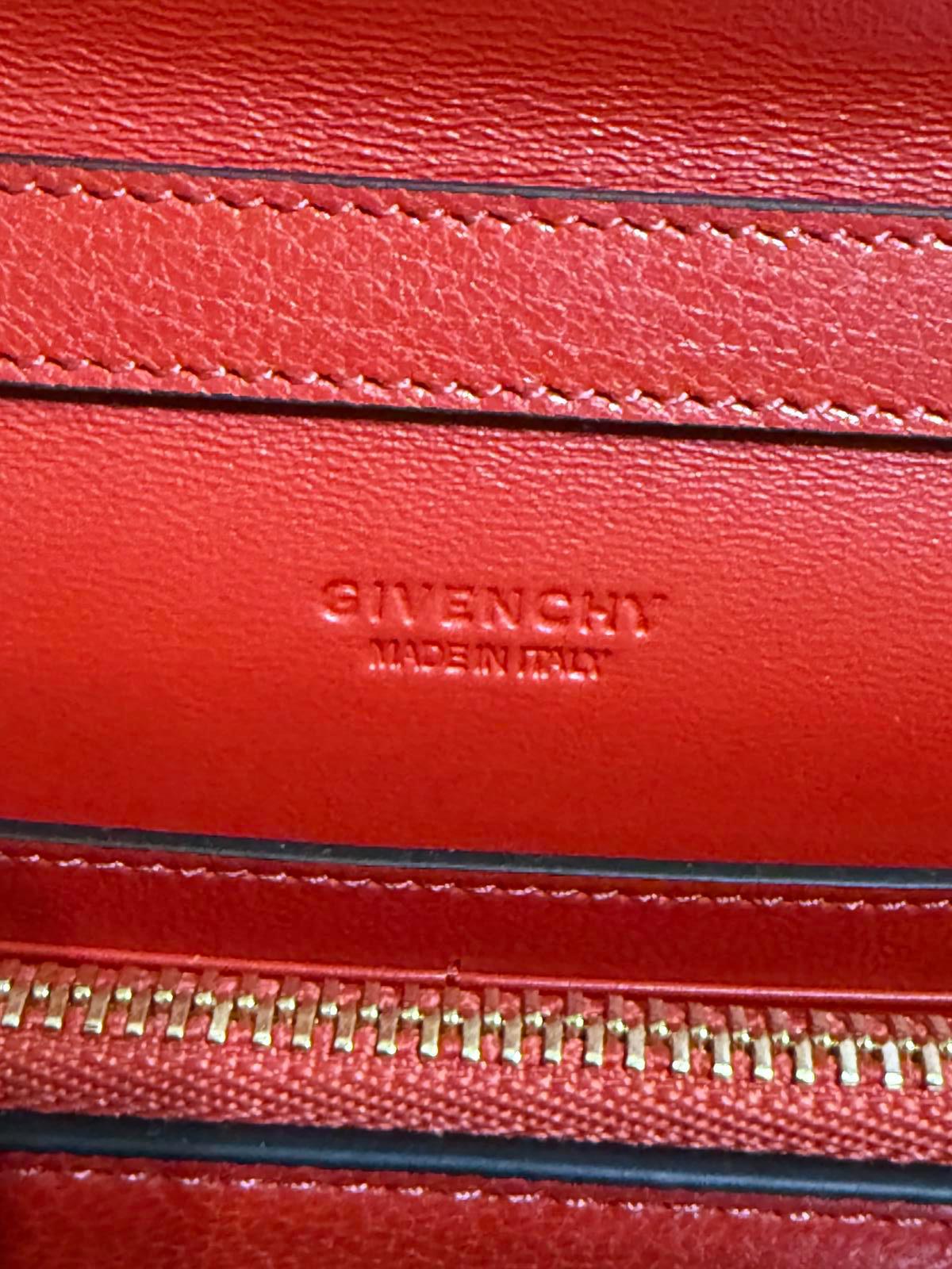 New Givenchy red leather and suede GV3 crossbody bag