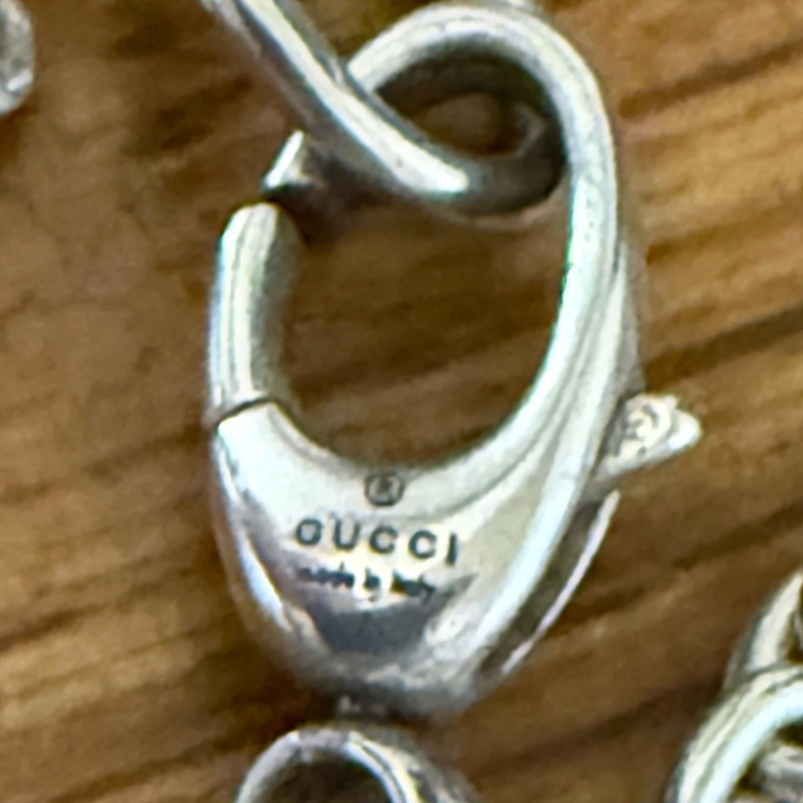 Gucci Interlocking GG Silver Necklace and Pendant 19”