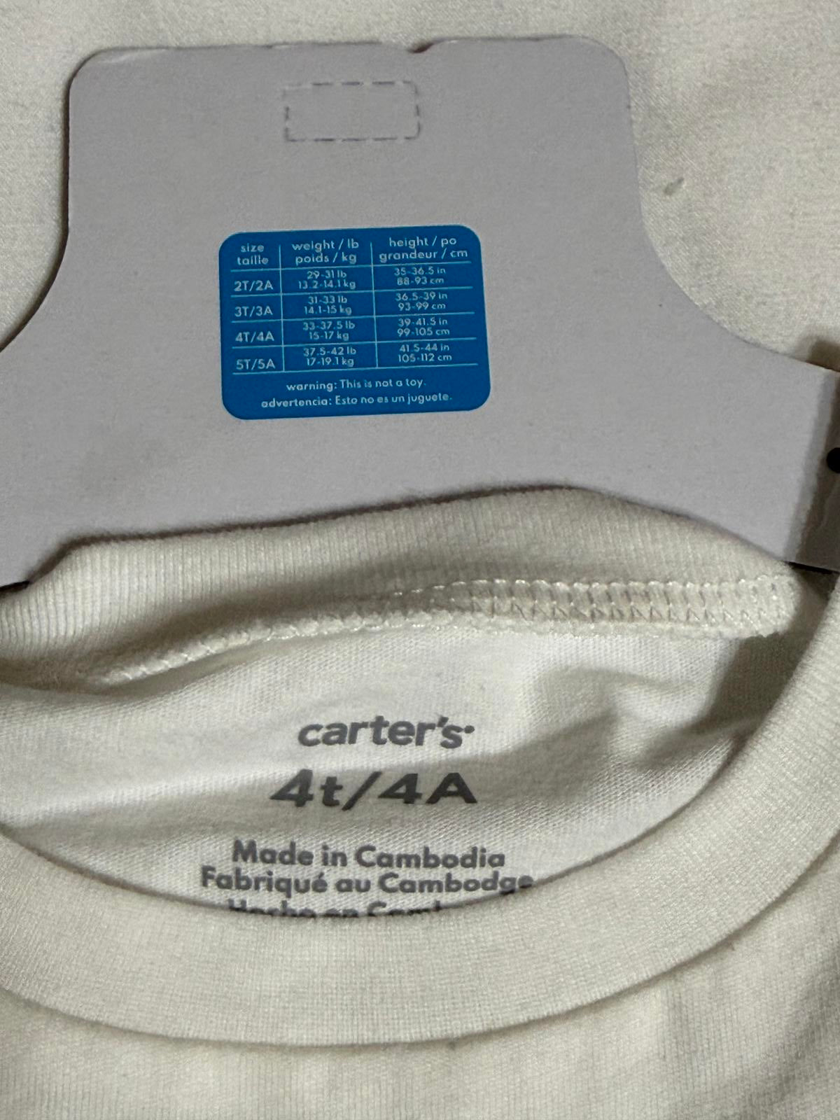 New Carter's purple and white gingham 3 Piece Set Size 4T