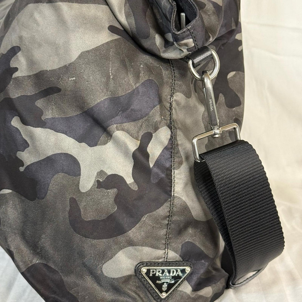 Prada Black and Gray Camouflage 3 Way Bag