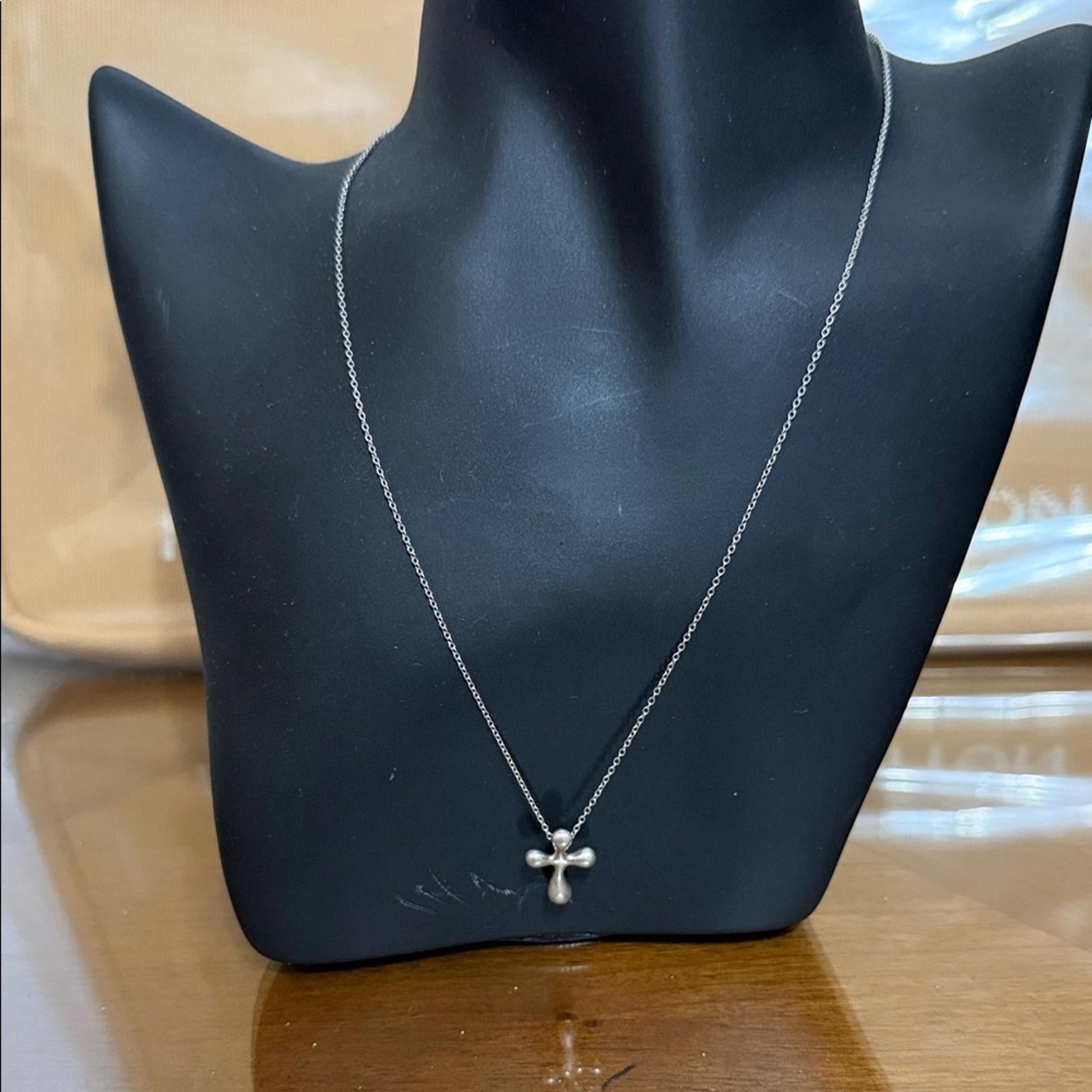Tiffany & Co. Sterling Silver Elsa Peretti Cross Necklace
