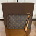 New Louis Vuitton Neverfull Pochette Monogram Piment Pouch