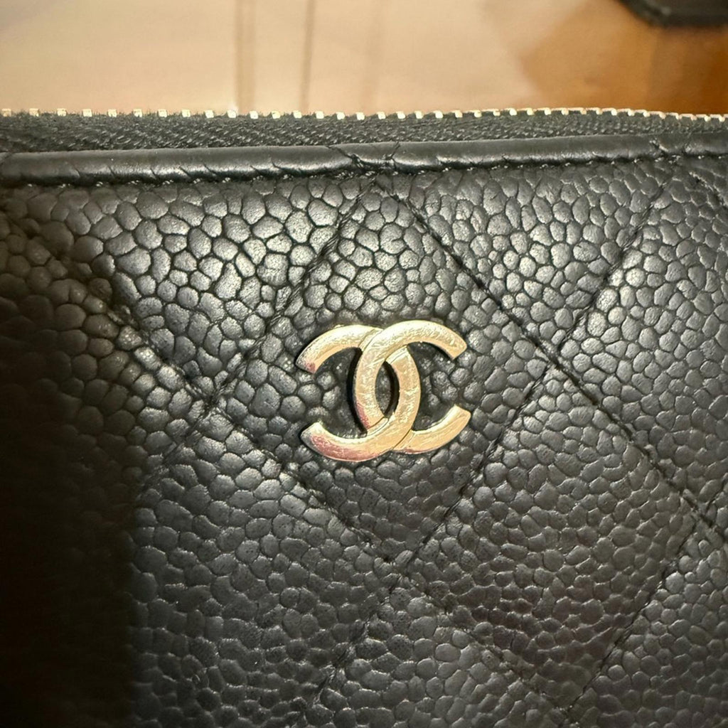 Chanel Black Quilted Grain Leather Wallet