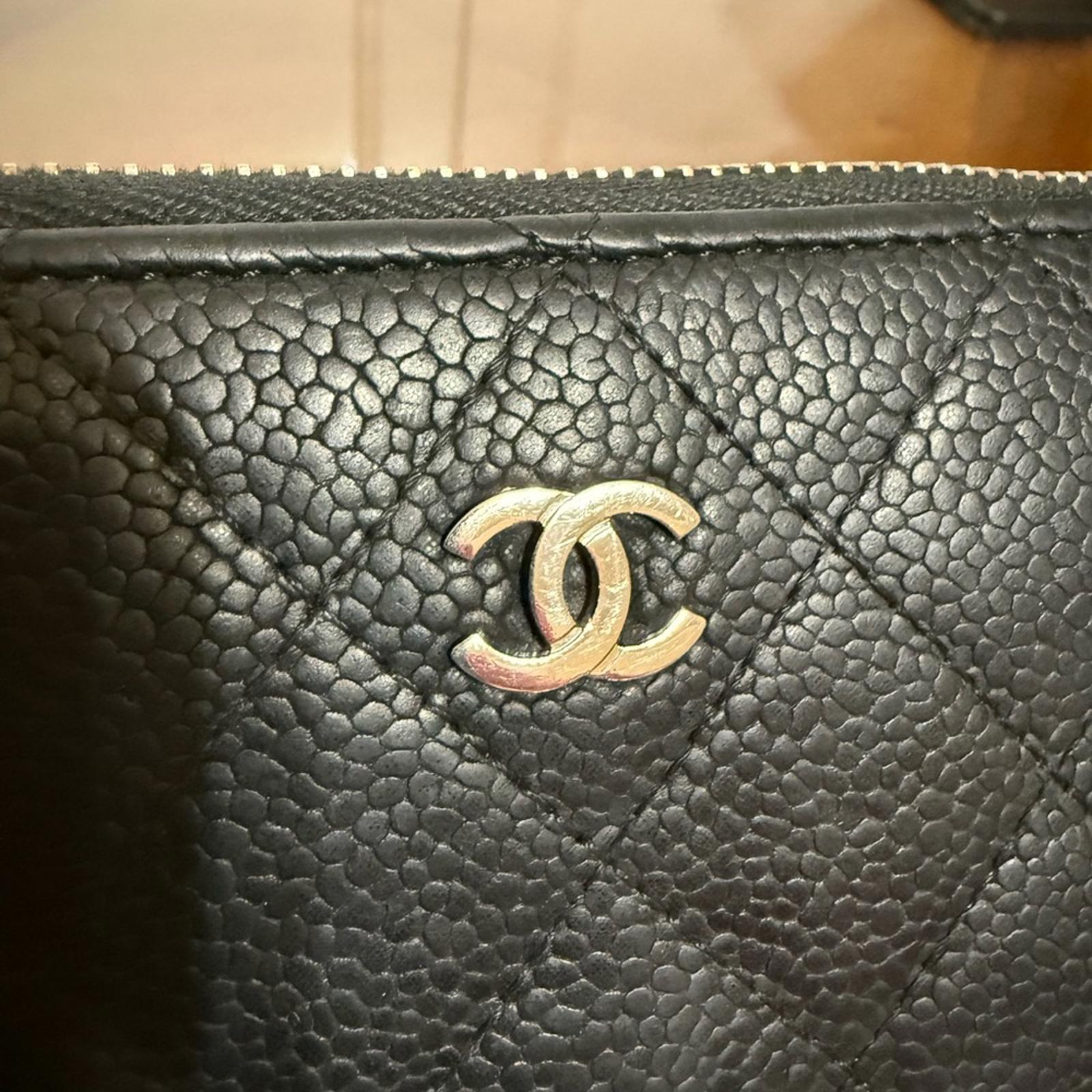 Chanel Black Quilted Grain Leather Wallet