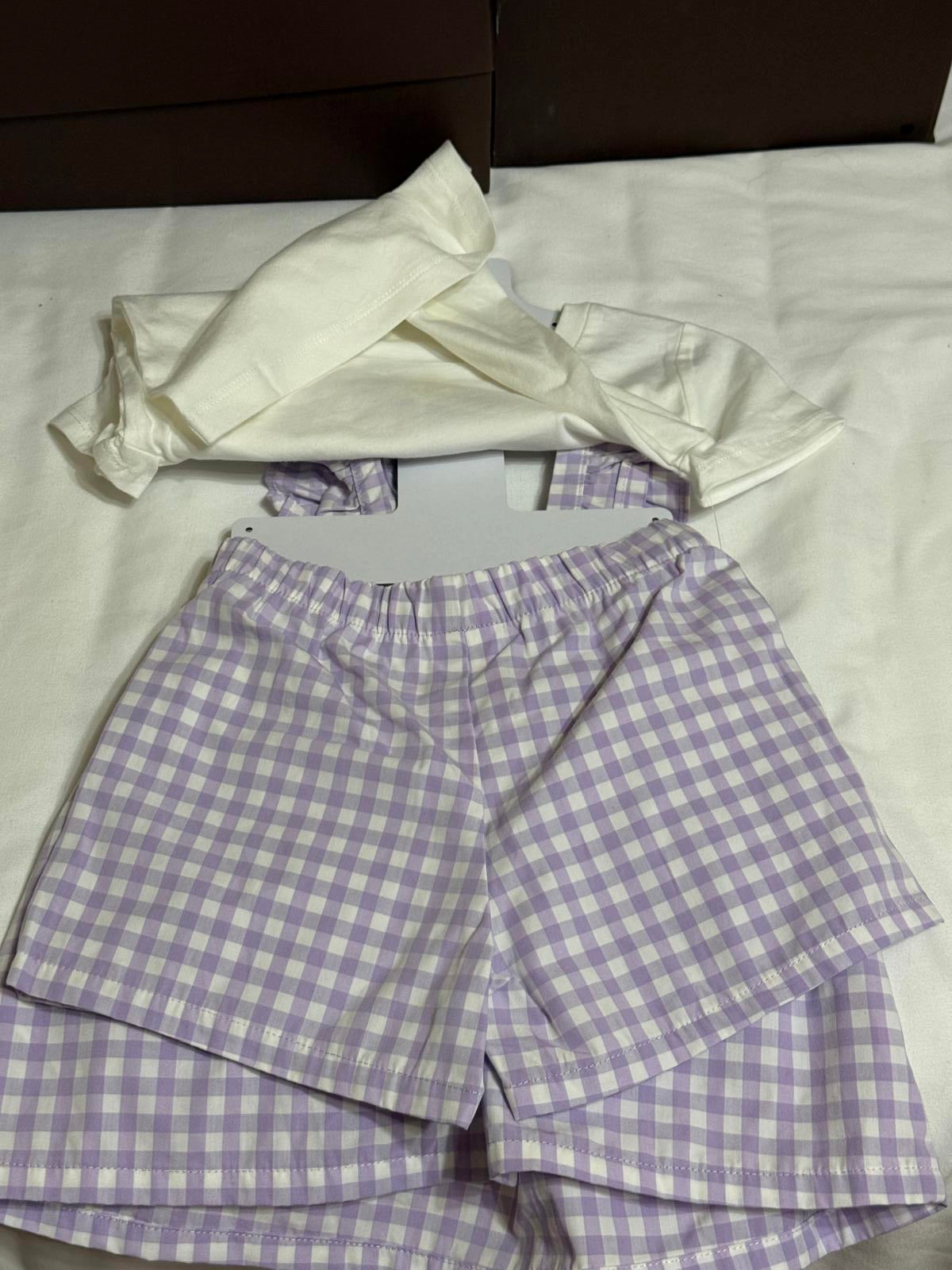 New Carter's purple and white gingham 3 Piece Set Size 4T