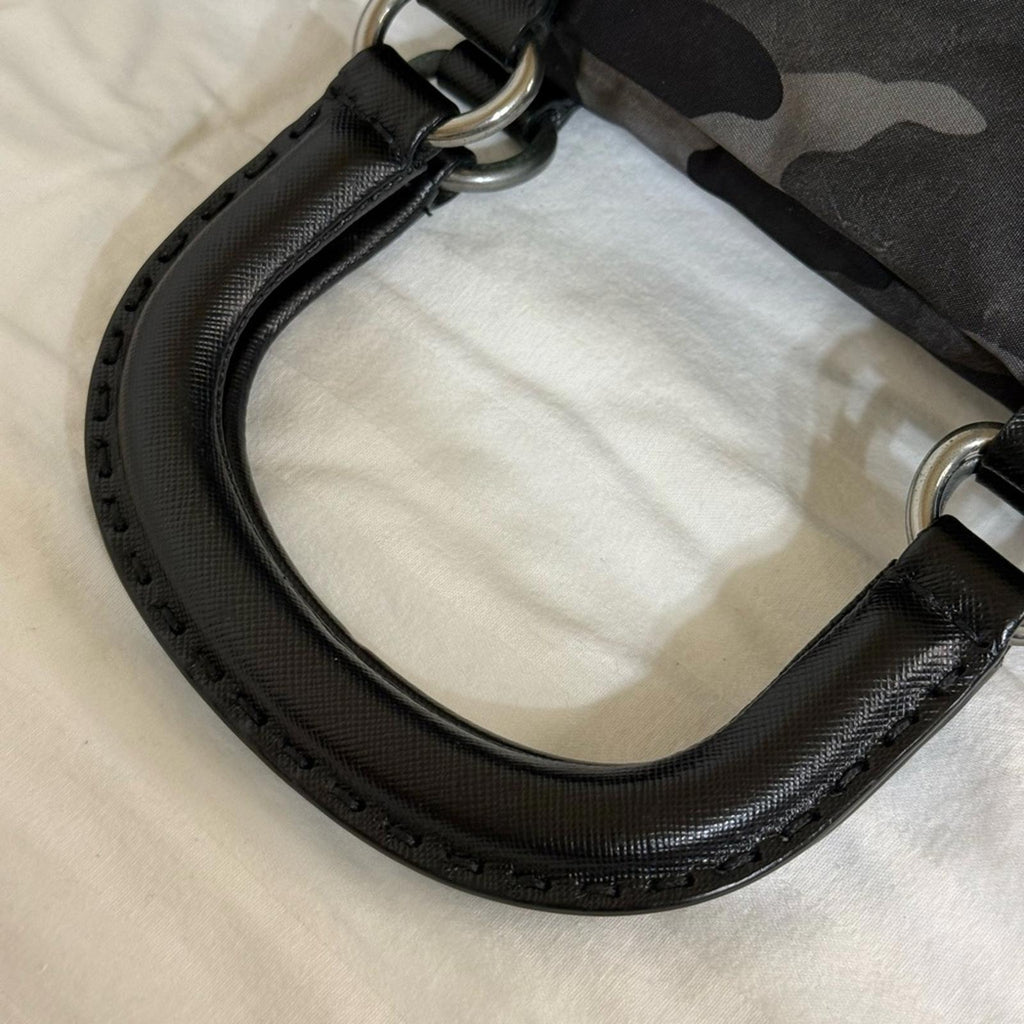 Prada Black and Gray Camouflage 3 Way Bag