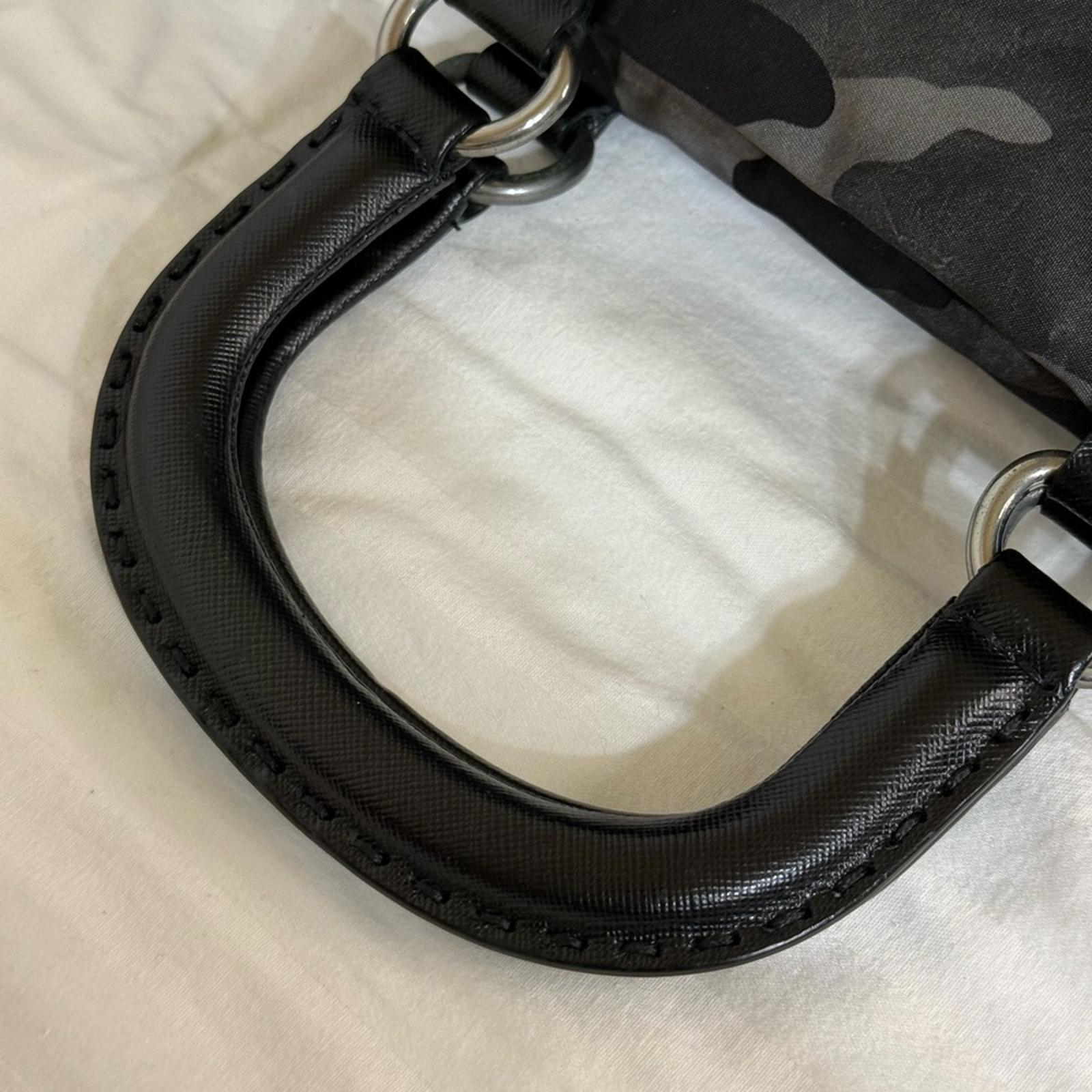 Prada Black and Gray Camouflage 3 Way Bag