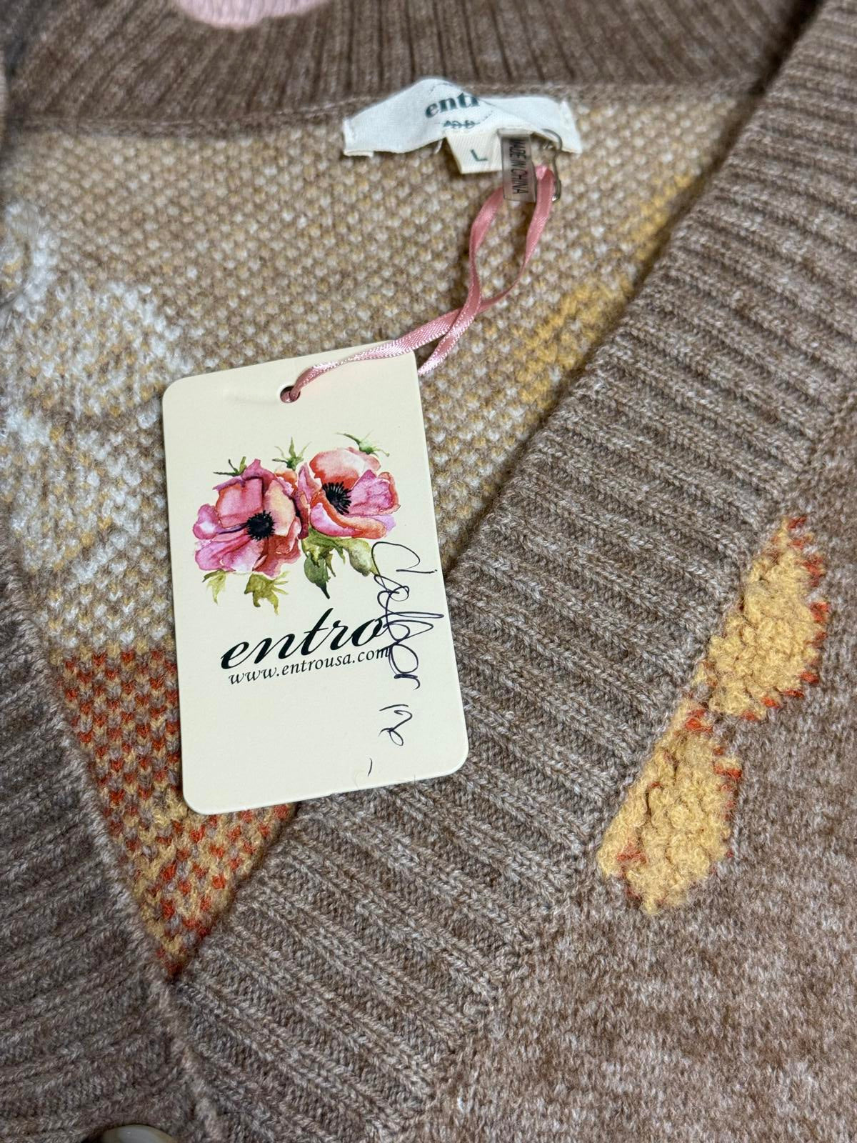 New Entro Sweater Cardigan Size Large