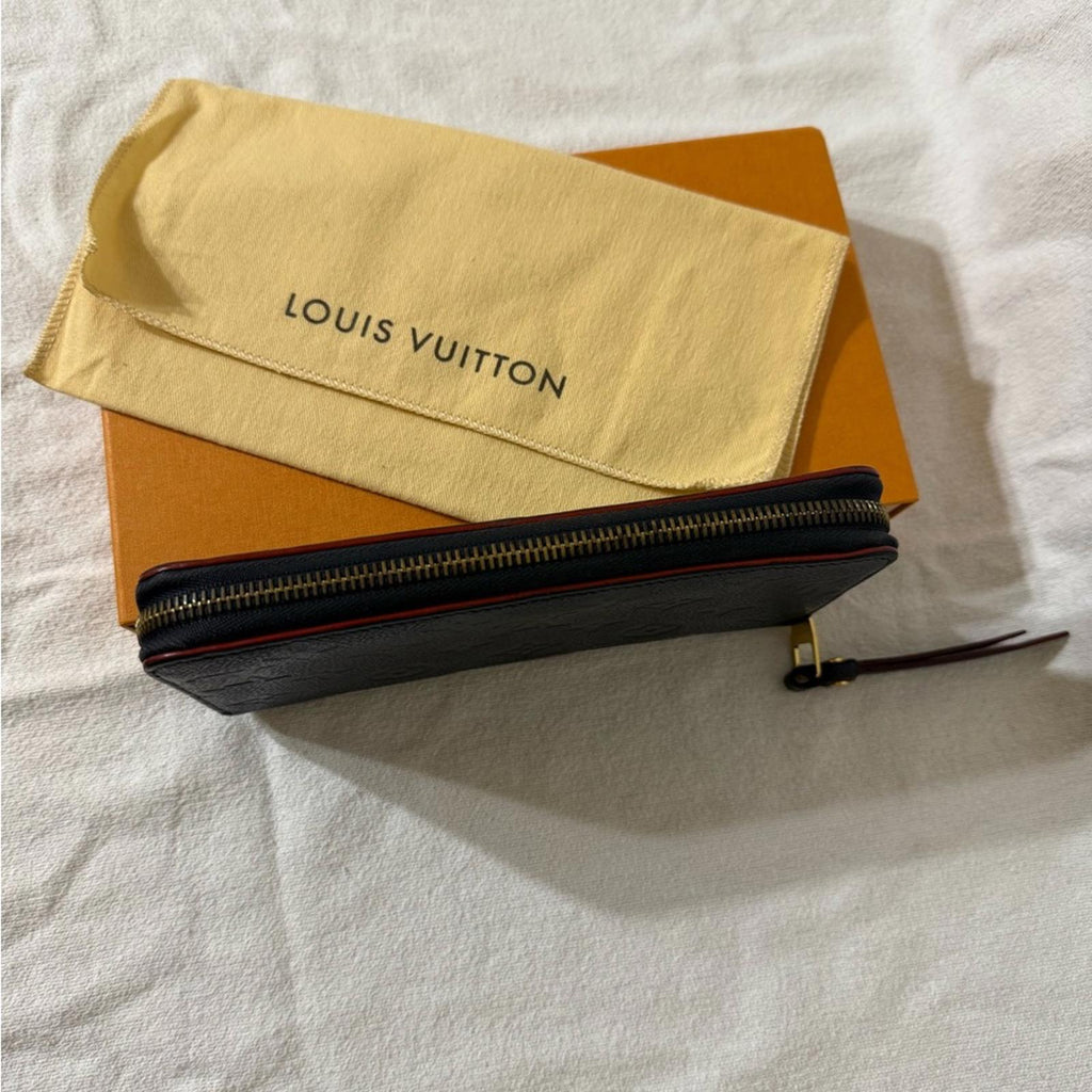 Louis Vuitton Marine (Navy) Rouge Empreinte Zippy Long Wallet