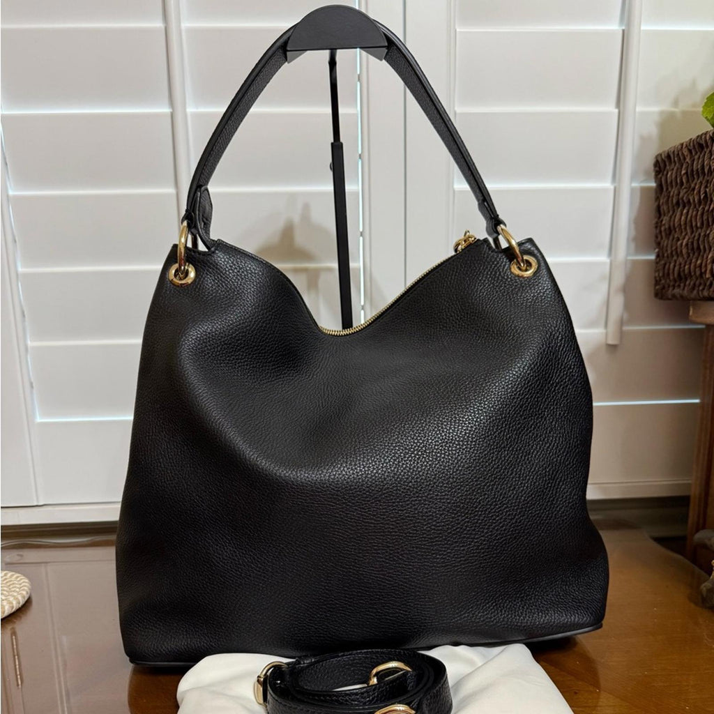 Gucci Black Soho 2 Way Leather Hobo Bag with Tassel