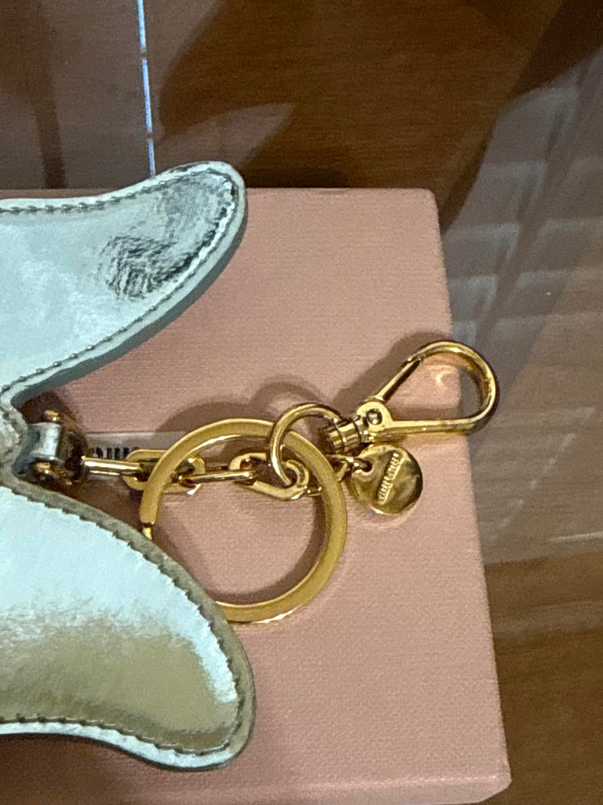 Miu Miu Crystal Butterfly Bag Charm Keychain