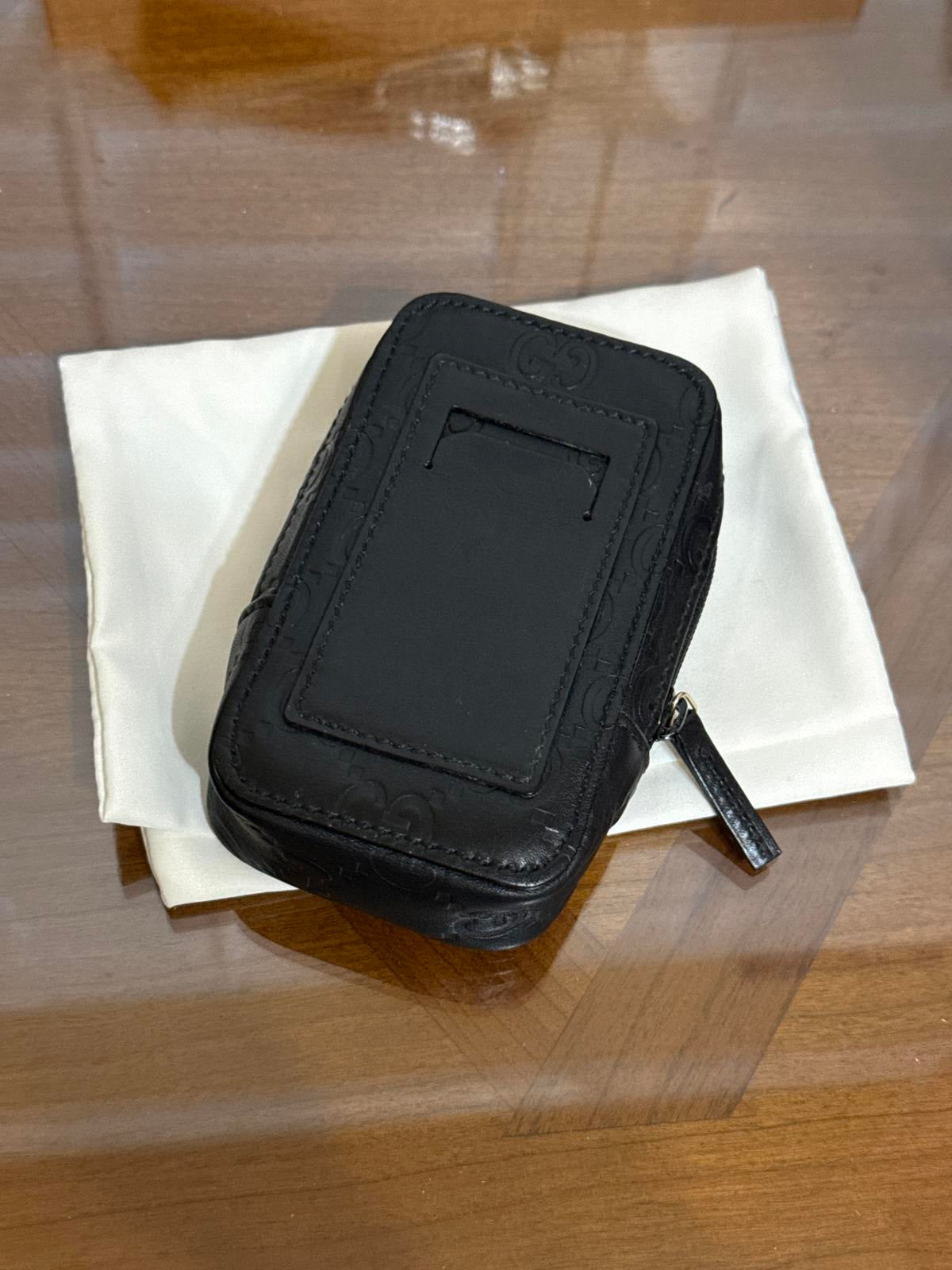 Gucci GG Black Leather Accessory Case