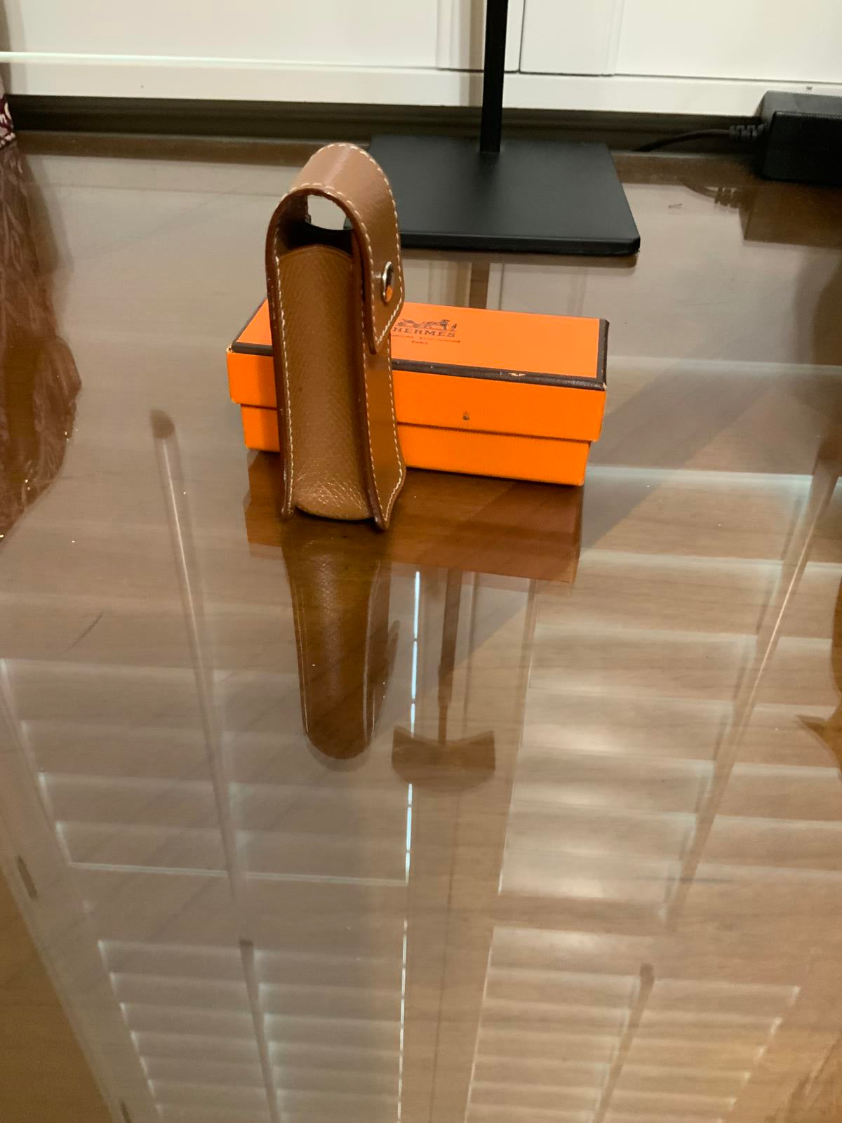 Hermes Couchevel Leather Lip Case/Gum Case